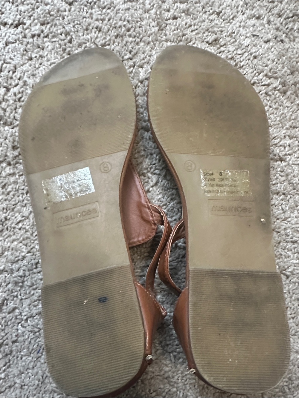 Maurice’s Women's Brown Beaded T-Strap Sandals Size 8 - Picture 3 of 3